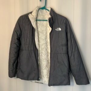 Girls rosebud reversible north face coat